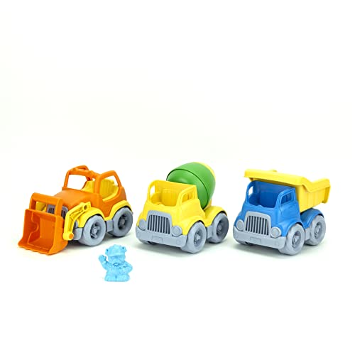 Green Toys Construction Vehicle Set 3-Pack w/ Scooper, Dumper, Mixer & Character Deal