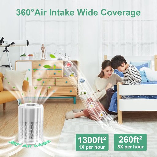 FRESHDEW Air Purifier True HEPA Up to 1300ft