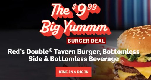 Red Robin Red's Double Tavern Burger with Bottomless Sides & Drinks