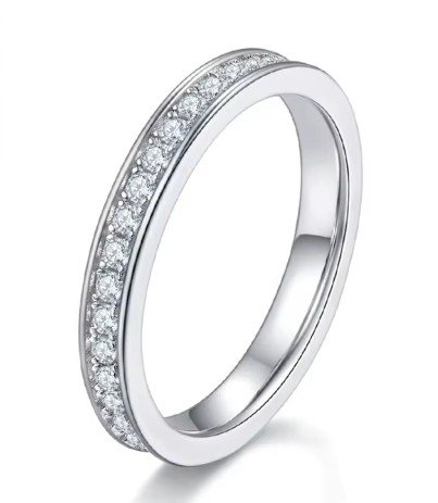 S925 Silver Moissanite 5-Star Unisex Eternity Ring