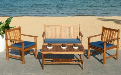 Safavieh Outdoor Living Burbank Acacia Wood Furniture Set
