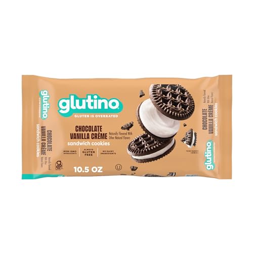 GLUTINO Gluten-Free Chocolate Vanilla Creme Cookies