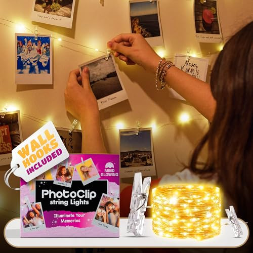 Warm White Fairy Lights with Clips, 16.4'
