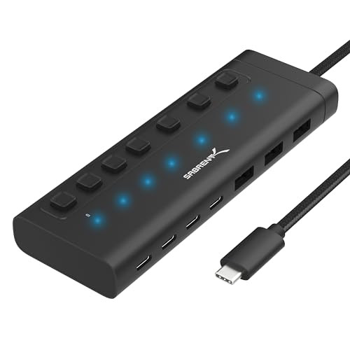 SABRENT 7-Port USB-C Hub with Switches