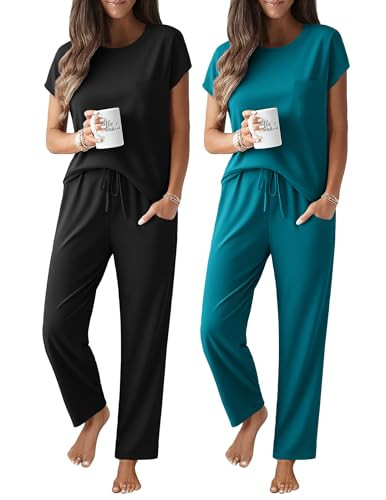 Ekouaer Pajamas Lounge Sets- 2 Pack