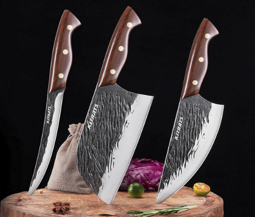 3 PC Hand Forged Butcher Knife Set