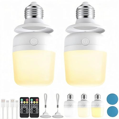 2 Pack Rechargeable Light Bulbs