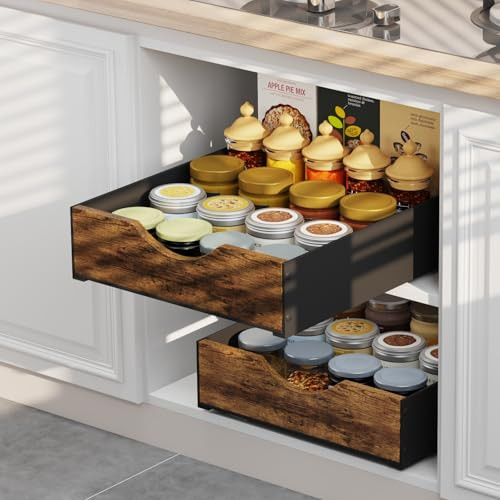 Wood Pull Out Cabinet Organizer for Kitchen