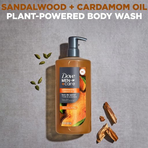 DOVE MEN + CARE Body Wash (Sandalwood + Cardamom Oil), 26 Oz.