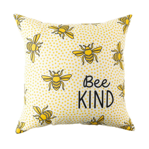 Mainstays Bee Kind Dots Reversible Outdoor Throw Pillow
