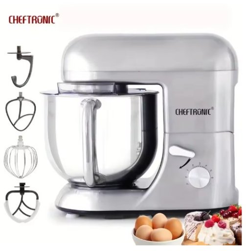 Cheftronic 6 Speed Stand Mixer with 7 Quart Stainless Steel Mixing Bowl