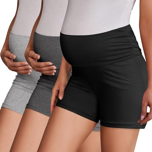 Ekouaer 3 Pack Women’s Maternity Shorts