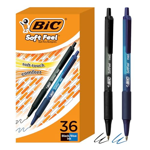 BIC Assorted Soft Feel Retractable Medium Point Ballpoint Pens