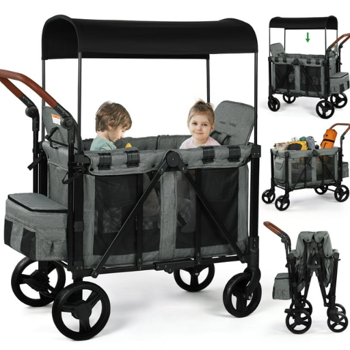 Vomeast 3-in-1 Wagon Stroller with Canopy