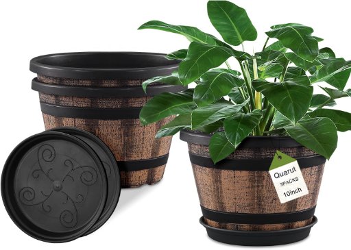 Quarut 3 Pack of 10" Plant Pots