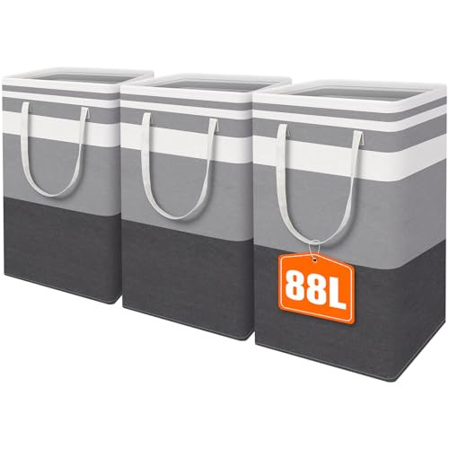 Large Collapsible Laundry Baskets - 3 Pack