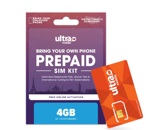 Ultra Mobile Unlimited Talk, Text + 4GB High-Speed Data Plan