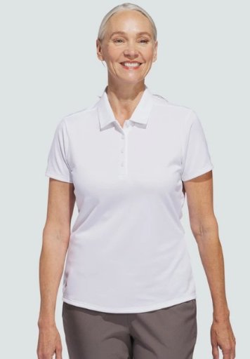 Adidas Women's Solid Performance Short Sleeve Polo Shirt