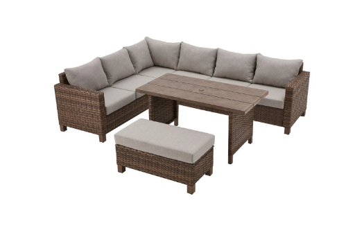 4 PC Better Homes & Gardens Brookbury Outdoor Wicker Patio Sectional Dining Set