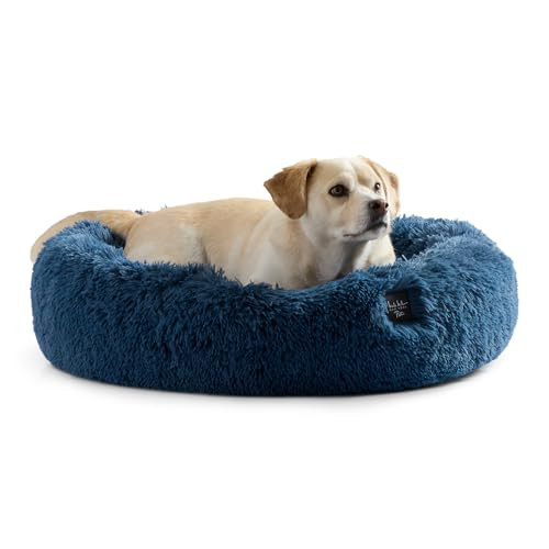 Nicole Miller New York PET Ellie Fuzzy Solid Donut Pet Bed