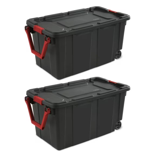 Sterilite Wheeled Industrial Tote 2-Pack