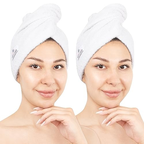American Soft Linen Hair Towels, Set of 2