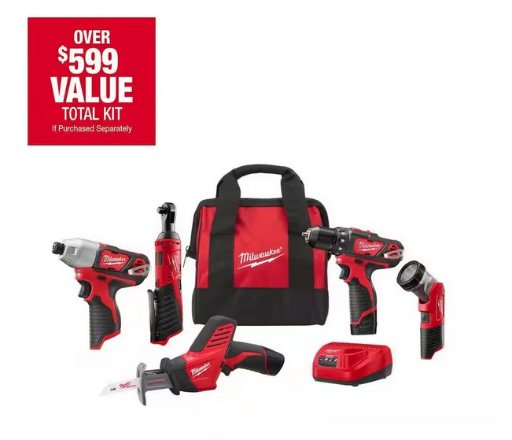 Milwaukee M12 5-Tool Cordless Combo Kit