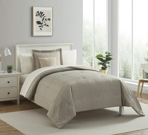 Mainstays 7 Piece Bed in a Bag Comforter Set with Sheets, Twin-XL