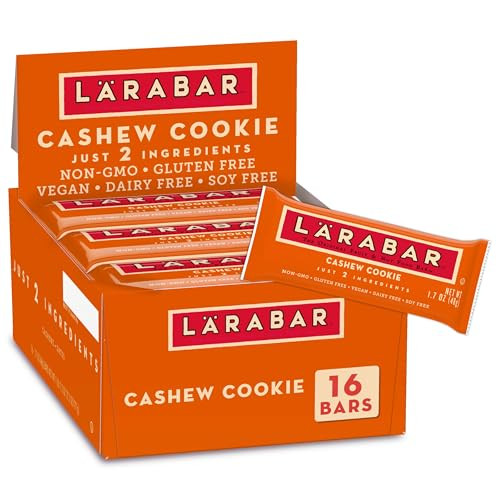 LÄRABAR Gluten Free Vegan Fruit & Nut Bar (Cashew Cookie) 16-Pack