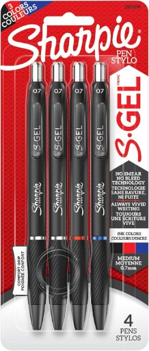 4-Pack Sharpie S-Gel, Gel Pens, Medium Point (0.7mm)