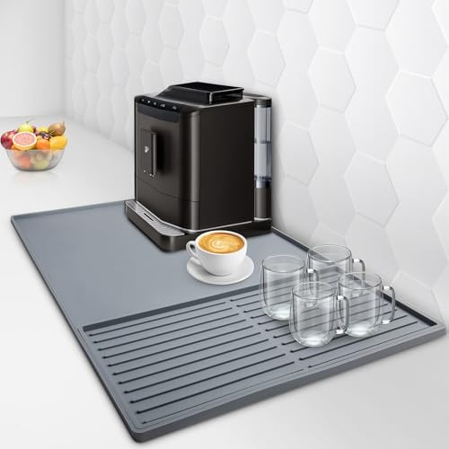 Silicone Coffee Mat with Removable Dish Drying Mat