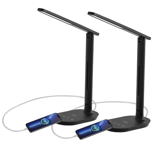 2-Pack: Lastar LED Desk Lamp with USB Charging Port