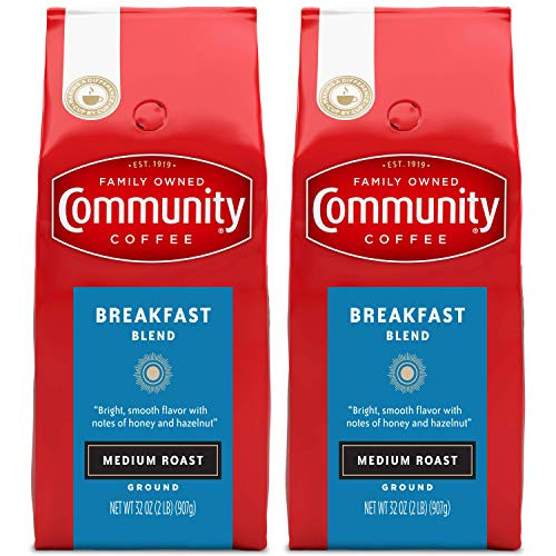 2 Pack of Community Coffee Medium Roast Breakfast Blend Ground Coffee, 32 Oz.