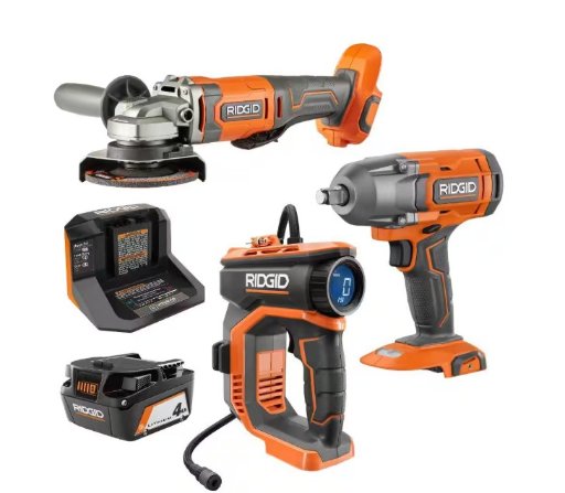 Ridgid 18V Cordless 3-Tool Combo Kit