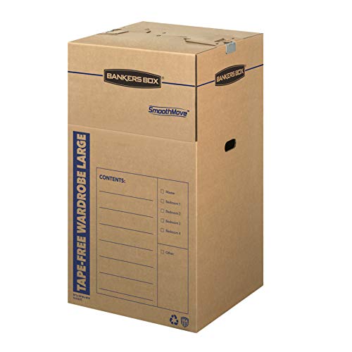 Bankers Box 3-Pack Tall Tape-Free Wardrobe Moving Boxes, 24" x 24" x 40" Deal