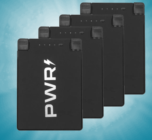 PWRcard Slim Card Power Banks 4-Pack