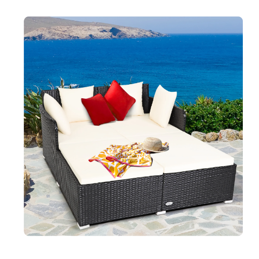 Costway Outdoor Patio Rattan Daybed