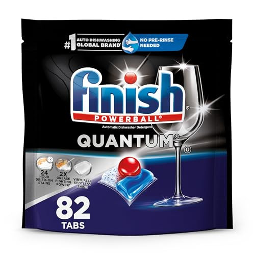 Finish Powerball Quantum Dishwasher Detergent Liquid Pods, 82 Count