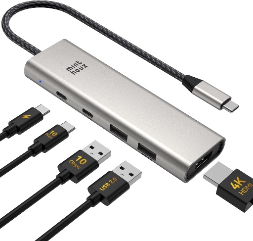 Minthouz 5-in-1 USB C Hub 4K Display
