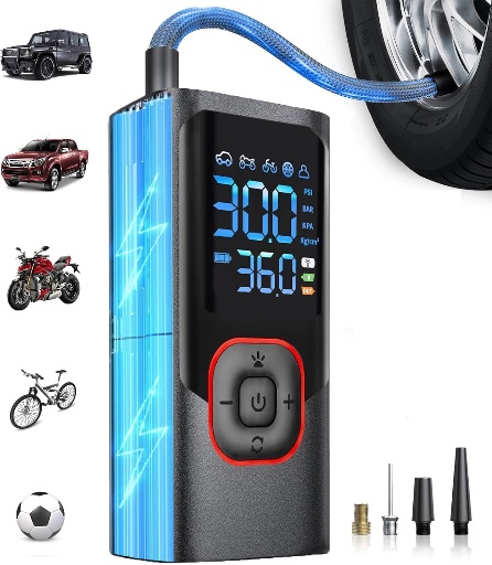 Portable Tire Inflator with Pressure Gauge