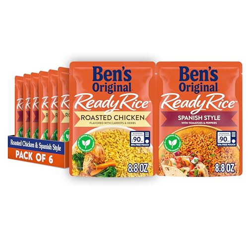 Ben's Original Ready Rice Roasted Chicken and Spanish Style Flavored Rice Variety Pack, 6 Pack