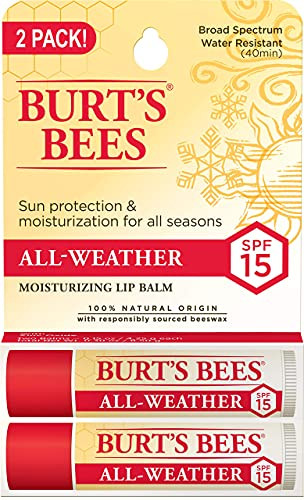 Burt's Bees Water-Resistant SPF 15 Lip Balm & Tint-Free Moisturizer 2-Pack