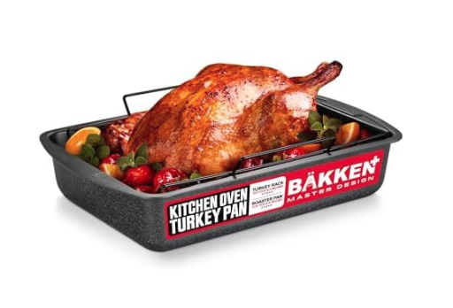 Bakken Nonstick Carbon Steel Turkey Roasting Pan with Rack