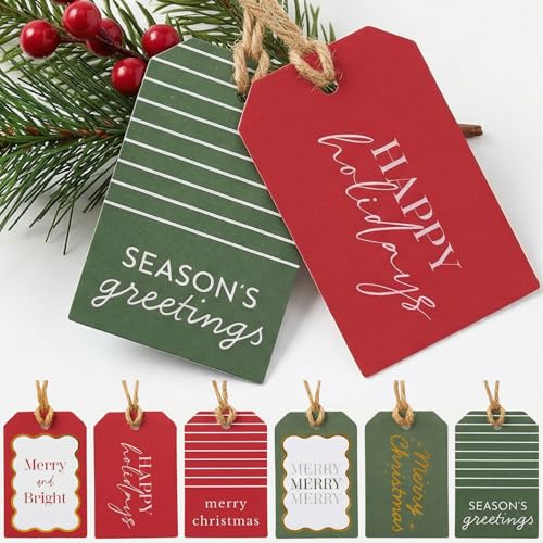 48 Quality Craft Holiday Labels with Rope Deal