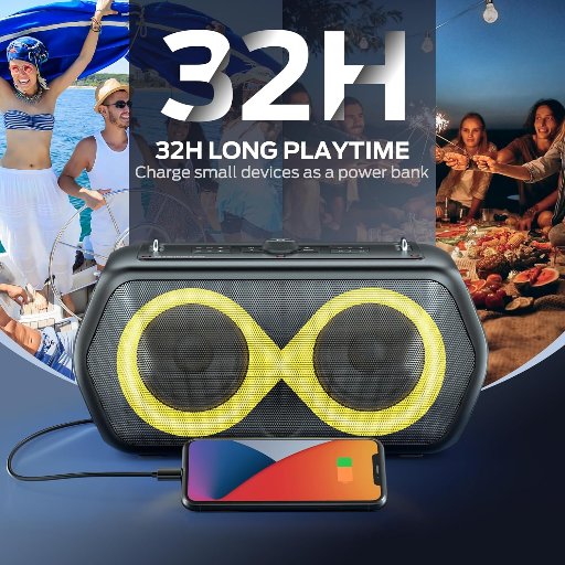 Monster Musicbox Go Bluetooth Speaker W//32H Playtime