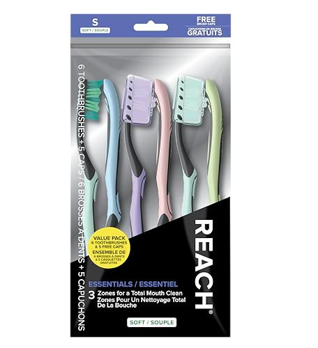 REACH Essentials Toothbrush with Toothbrush Caps (Soft)