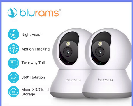 Blurams Indoor Security Camera 2K, 2 Pack