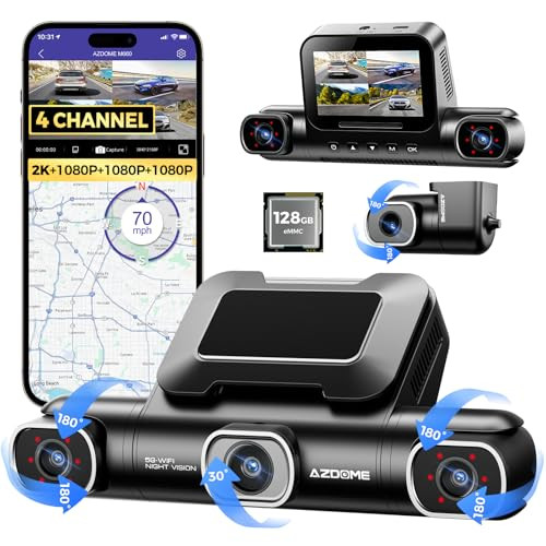 4 Channel Dash Cam with 4 Adjustable Lenses