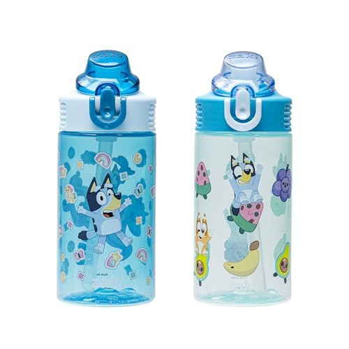 Zak Designs Bluey Sage Kids Water Bottles 2-Pack, 16 Oz.