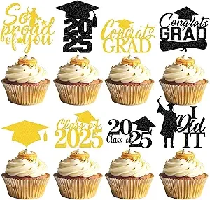 Graduation Cupcake Toppers - 48 Pcs